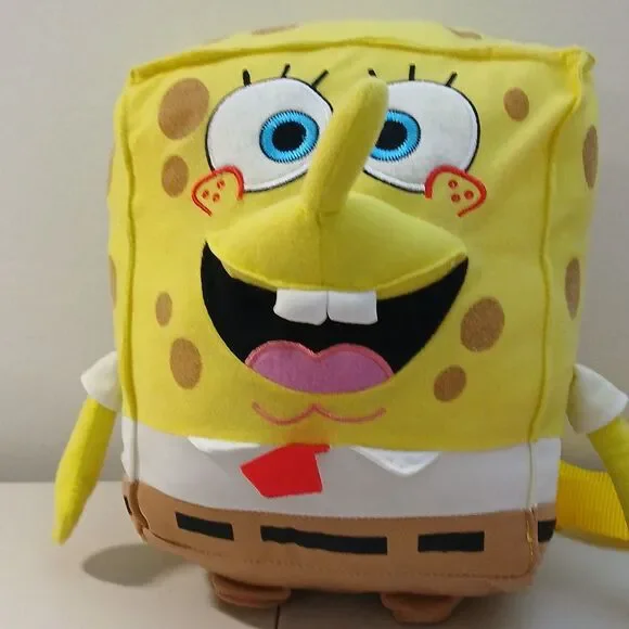 Nickelodeon SpongeBob SquarePants Yellow Stuffed Plush Animal Backpack Bookbag - Picture 3 of 9
